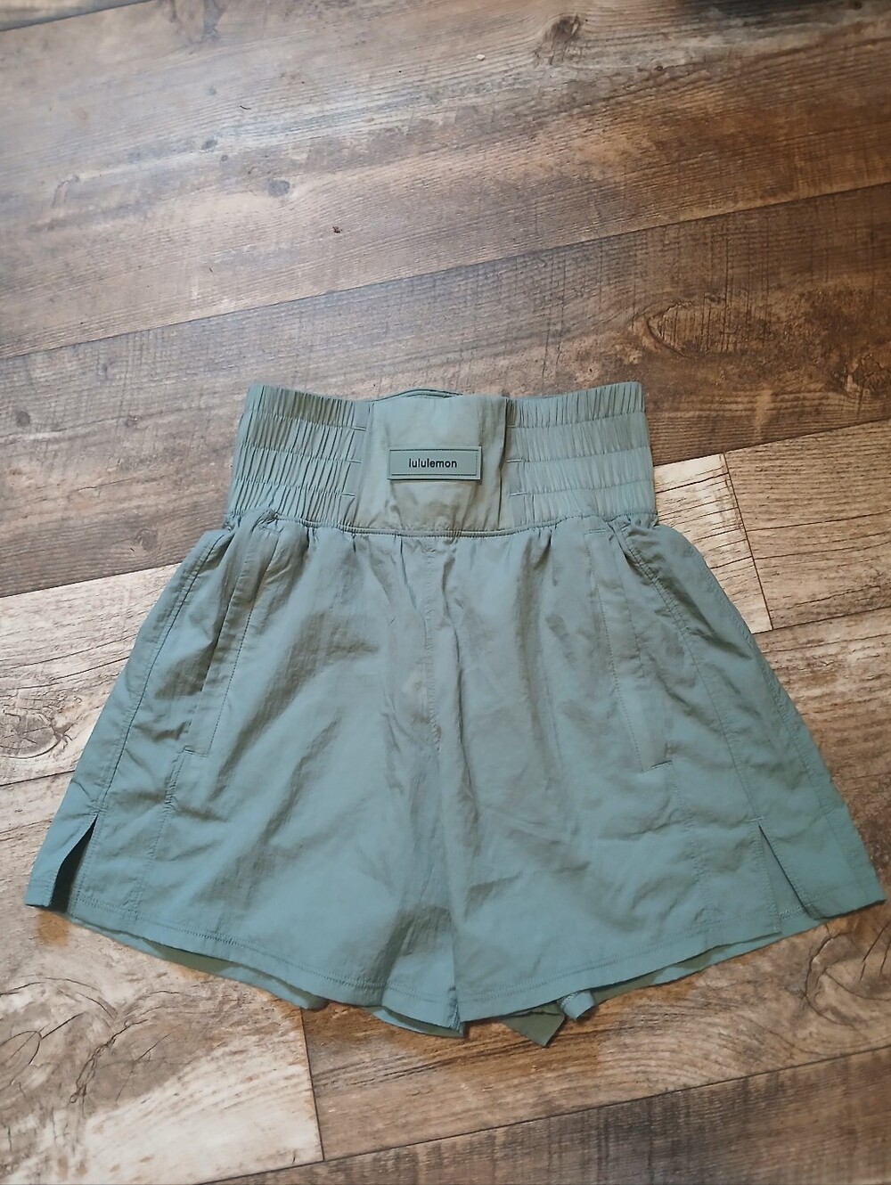 Lululemon Athletica Sage Green High-rise Athletic Shorts
